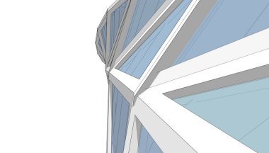 Soyut modern mimari, 3D görüntüleme