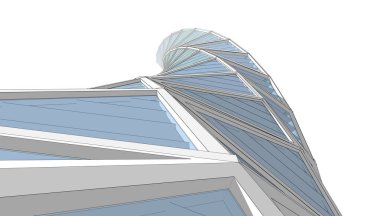 Soyut modern mimari, 3D görüntüleme