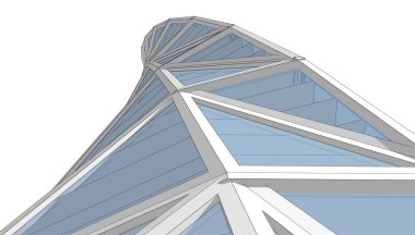 Soyut modern mimari, 3D görüntüleme