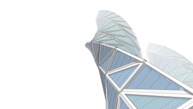 Soyut modern mimari, 3D görüntüleme