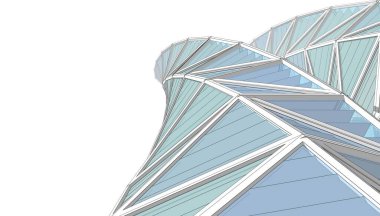 Soyut modern mimari, 3D görüntüleme