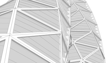 Soyut modern mimari, 3D görüntüleme