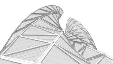 Soyut modern mimari, 3D görüntüleme