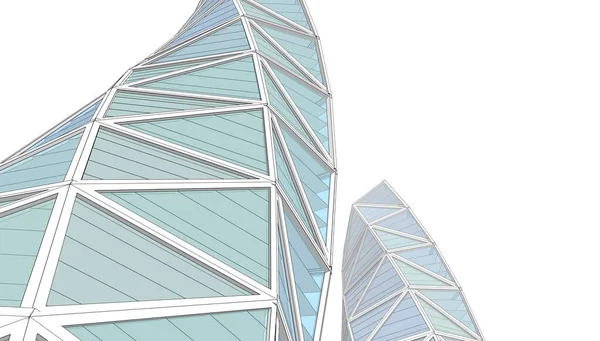 Soyut modern mimari, 3D görüntüleme