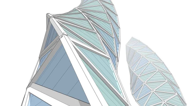 Soyut modern mimari, 3D görüntüleme