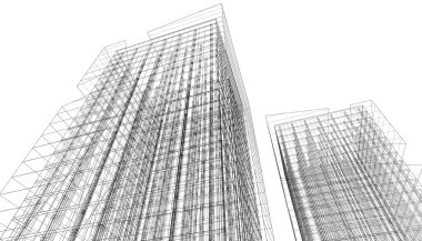 Soyut modern mimari, 3D görüntüleme