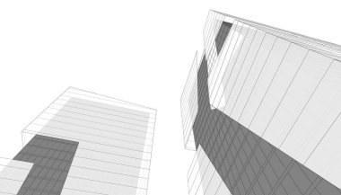 Soyut modern mimari, 3D görüntüleme