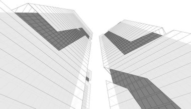 Soyut modern mimari, 3D görüntüleme