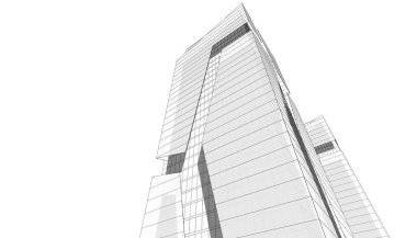 Soyut modern mimari, 3D görüntüleme