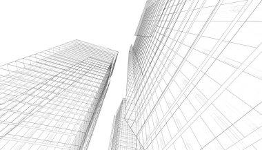 Soyut modern mimari, 3D görüntüleme