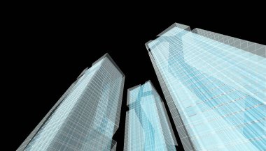 Soyut modern mimari, 3D görüntüleme