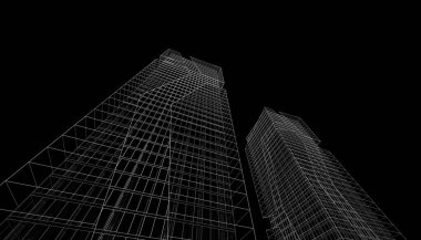 Soyut modern mimari, 3D görüntüleme