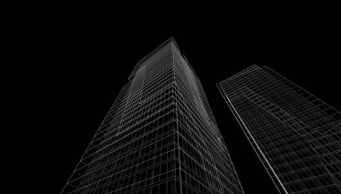 Soyut modern mimari, 3D görüntüleme