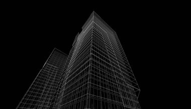 Soyut modern mimari, 3D görüntüleme