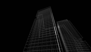 Soyut modern mimari, 3D görüntüleme