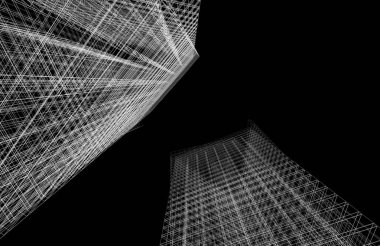 Soyut modern mimari, 3D görüntüleme