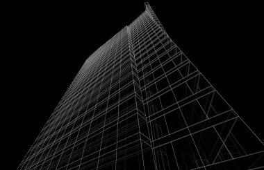 Soyut modern mimari, 3D görüntüleme