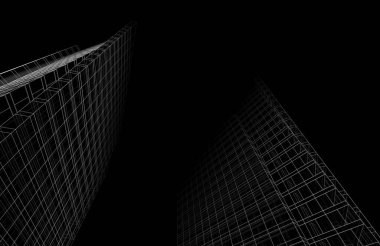 Soyut modern mimari, 3D görüntüleme