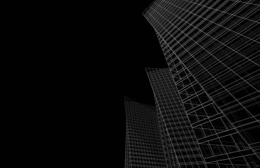 Soyut modern mimari, 3D görüntüleme