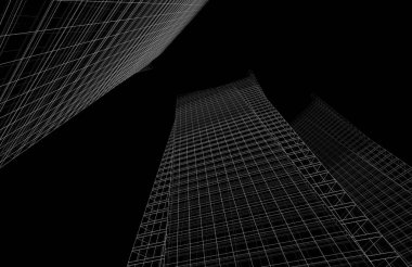 Soyut modern mimari, 3D görüntüleme