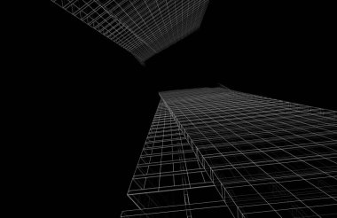 Soyut modern mimari, 3D görüntüleme