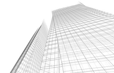 Soyut modern mimari, 3D görüntüleme