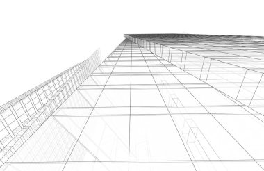 Soyut modern mimari, 3D görüntüleme