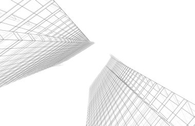 Soyut modern mimari, 3D görüntüleme