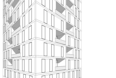 Mimari binalar 3d vektör çizimi