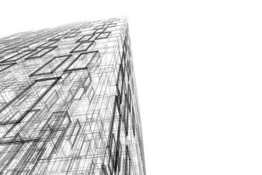 Mimari binalar 3d vektör çizimi