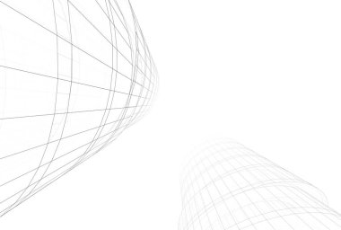 Mimari binalar 3d vektör çizimi