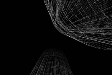 Mimari binalar 3d vektör çizimi