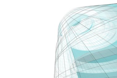 Mimari binalar 3d vektör çizimi