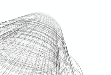 Mimari binalar 3d vektör çizimi