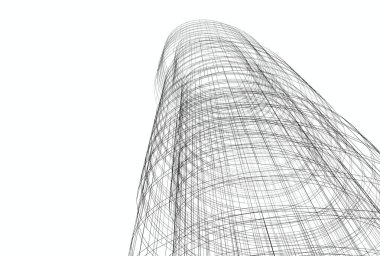 Mimari binalar 3d vektör çizimi