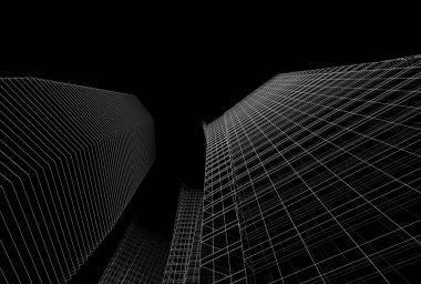 Mimari binalar 3d vektör çizimi