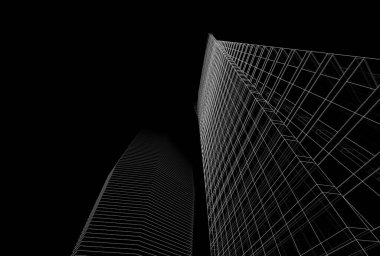 Mimari binalar 3d vektör çizimi