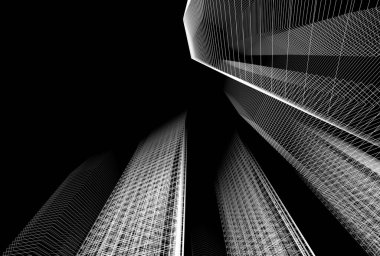 Mimari binalar 3d vektör çizimi