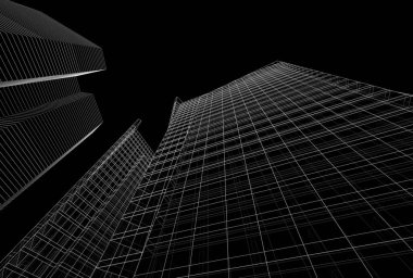 Mimari binalar 3d vektör çizimi