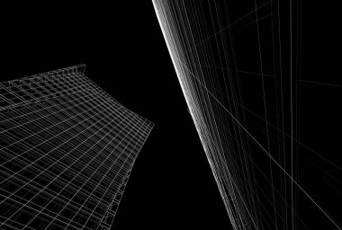 Mimari binalar 3d vektör çizimi