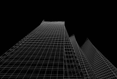 Mimari binalar 3d vektör çizimi