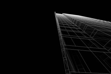 Mimari binalar 3d vektör çizimi