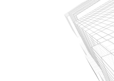 Beyaz arkaplanda 3d bina yapısı