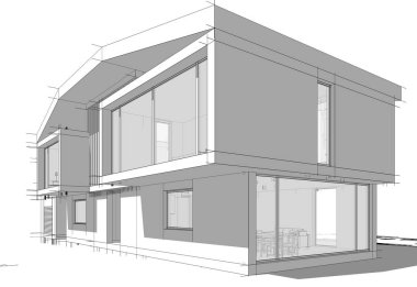 Beyaz Arkaplanda Modern Bina 3d Yapısı