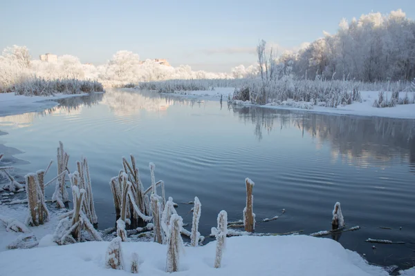 Winter auf dem Fluss — Stockfoto