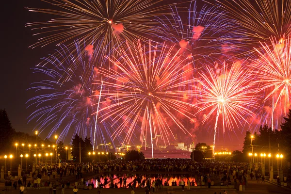 Fuochi d'artificio a Mosca — Foto Stock