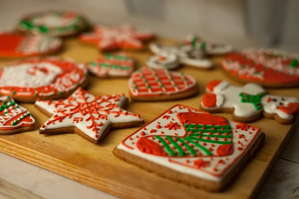 Christmas cookies and handmade retro toys — Stock Photo, Image