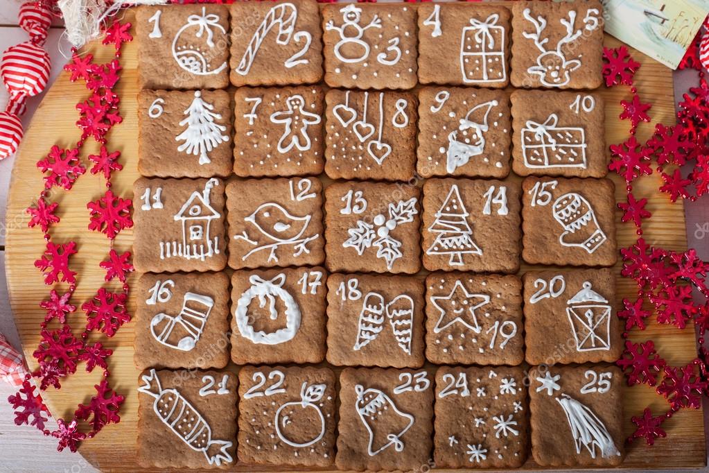 Advent calendar, christmas cookies Stock Photo by ©Elena_Barinova 58335151