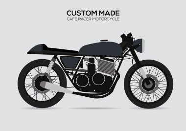 Vintage Motorcycle Cafe Racer clipart