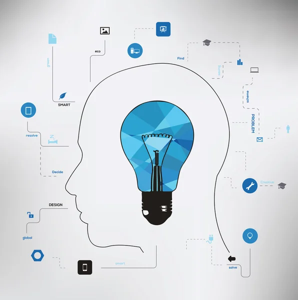 Infográfico ideia lâmpada —  Vetores de Stock